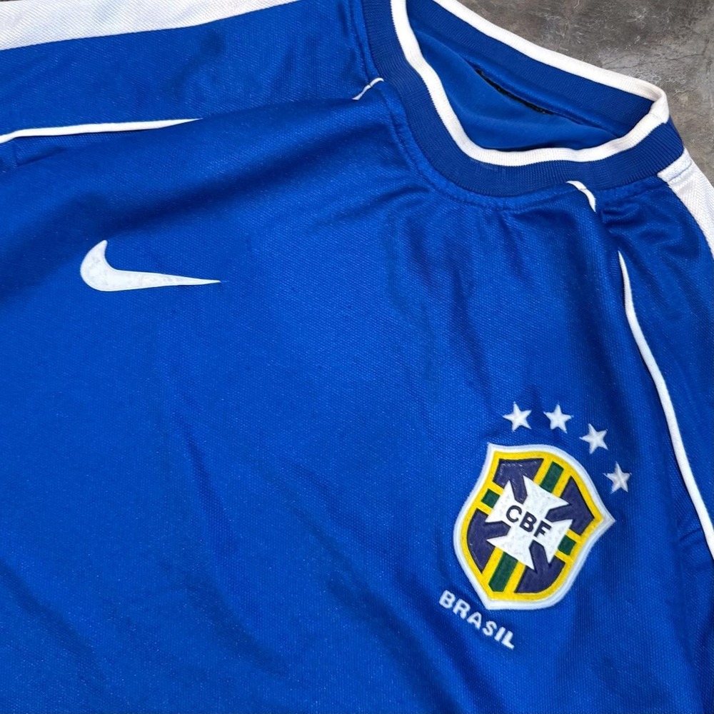 Vintage Nike Brazil 1998 Away Soccer Jersey Men's Size XL Futbol Sportswear 90s